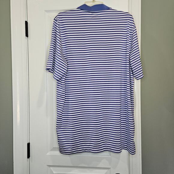 Vineyard Vines Men's Large Short Sleeve White, Blue & Pink Striped Polo Shirt - Picture 5 of 5
